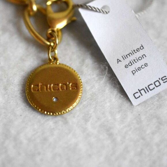 NWT Chico's Limited Addition Gold Tone Pink/Red Beaded 28"-32" Boho Necklace - Picture 4 of 6